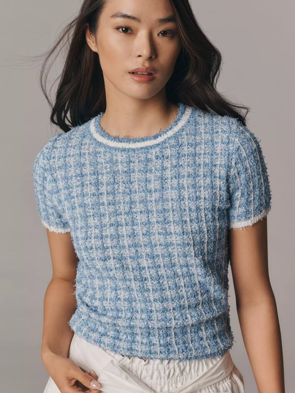 Anthropologie | Endless Rose Tweed Sweater Tee - XS